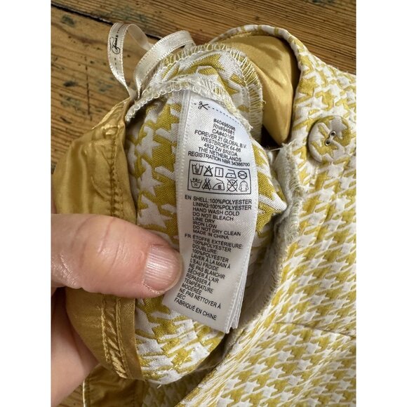 Forever 21 womens Yellow Shorts XS mini plaid polyester retro mid rise button - Picture 5 of 7